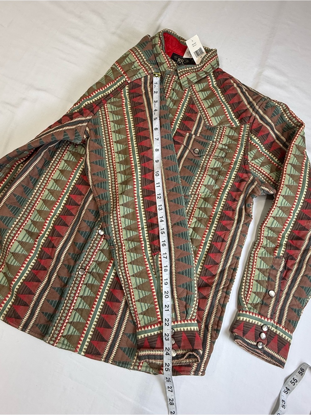 Ralph Lauren Double RL Southwestern Geometric Button-Down - Red, Green, Brown - Picture 4 of 13